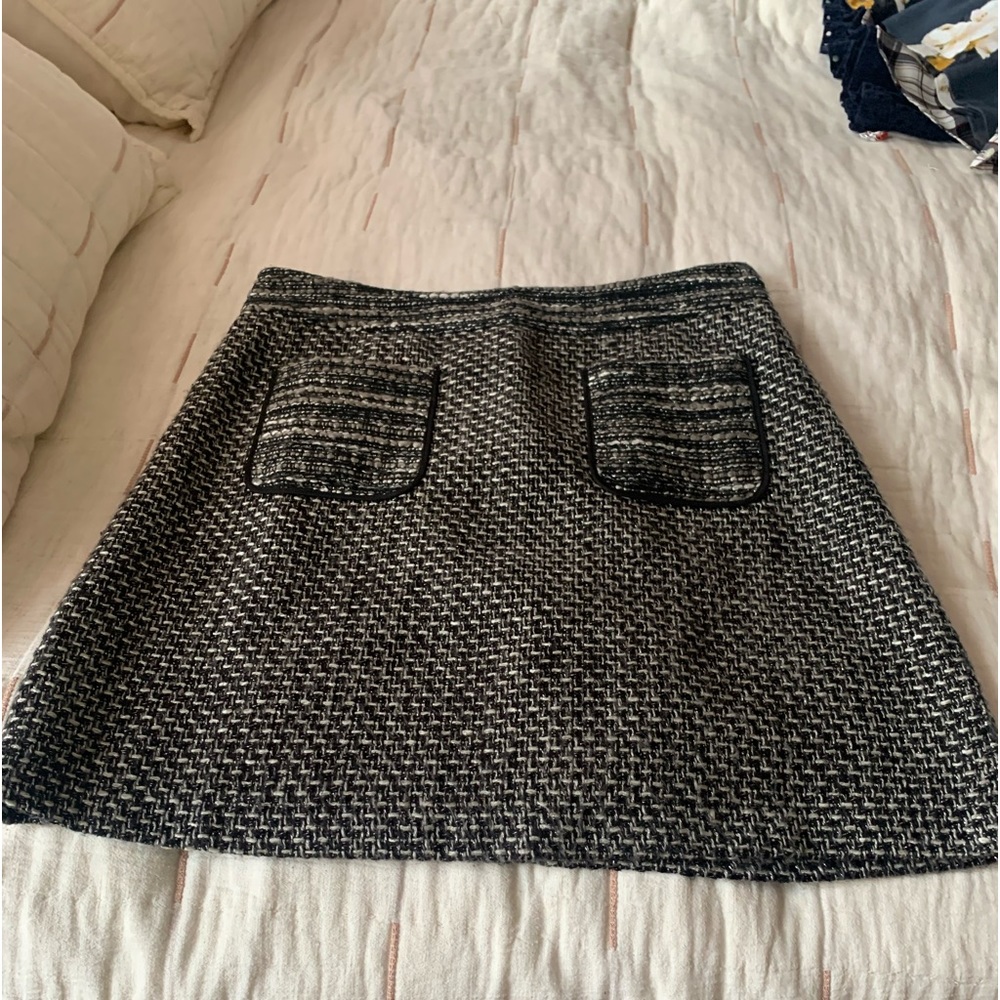 Black and silver tweed loft skirt